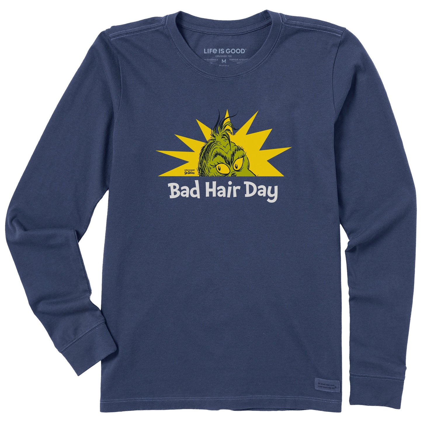 Women's Grinch Bad Hair Day Long Sleeve Crusher Tee