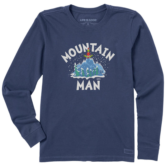 Women's Grinch Mountain Man Long Sleeve Crusher Tee