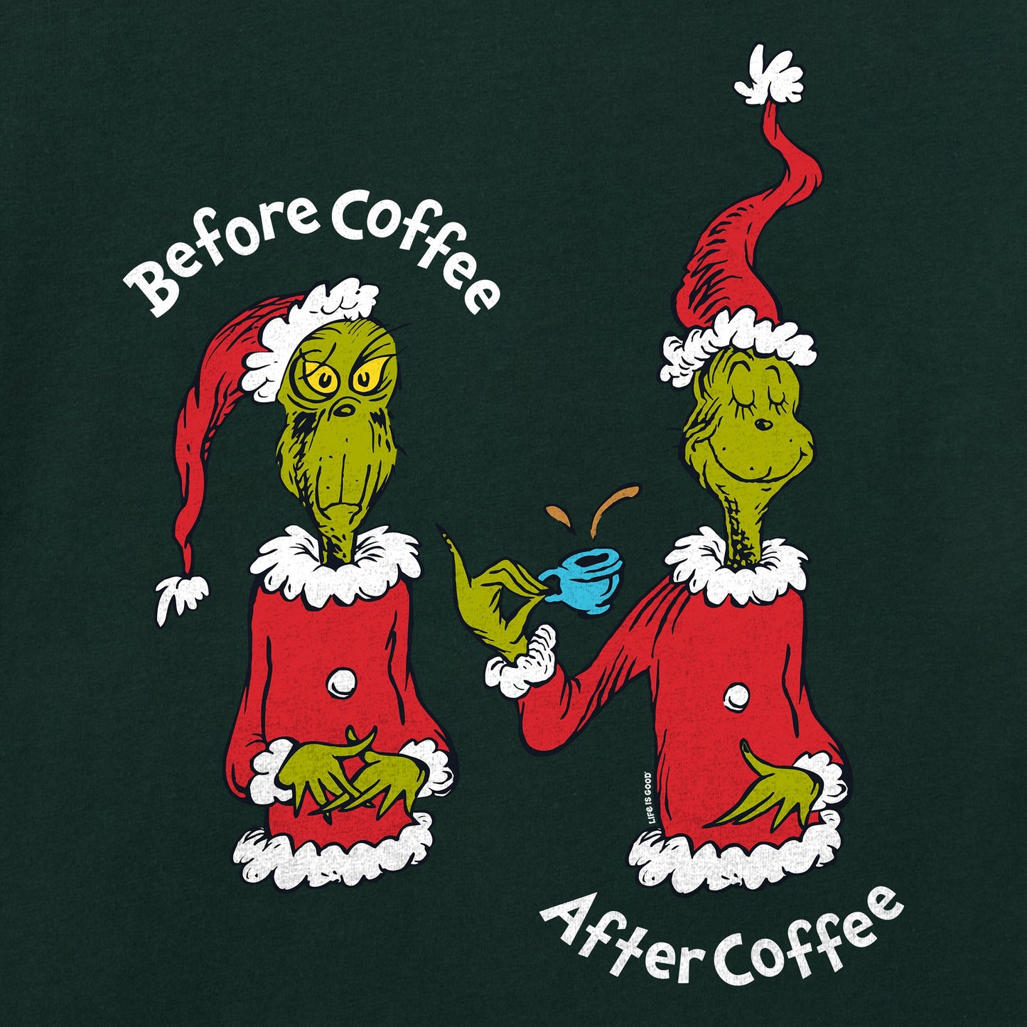 Women's Grinch Before/After Coffee Long Sleeve Crusher Tee