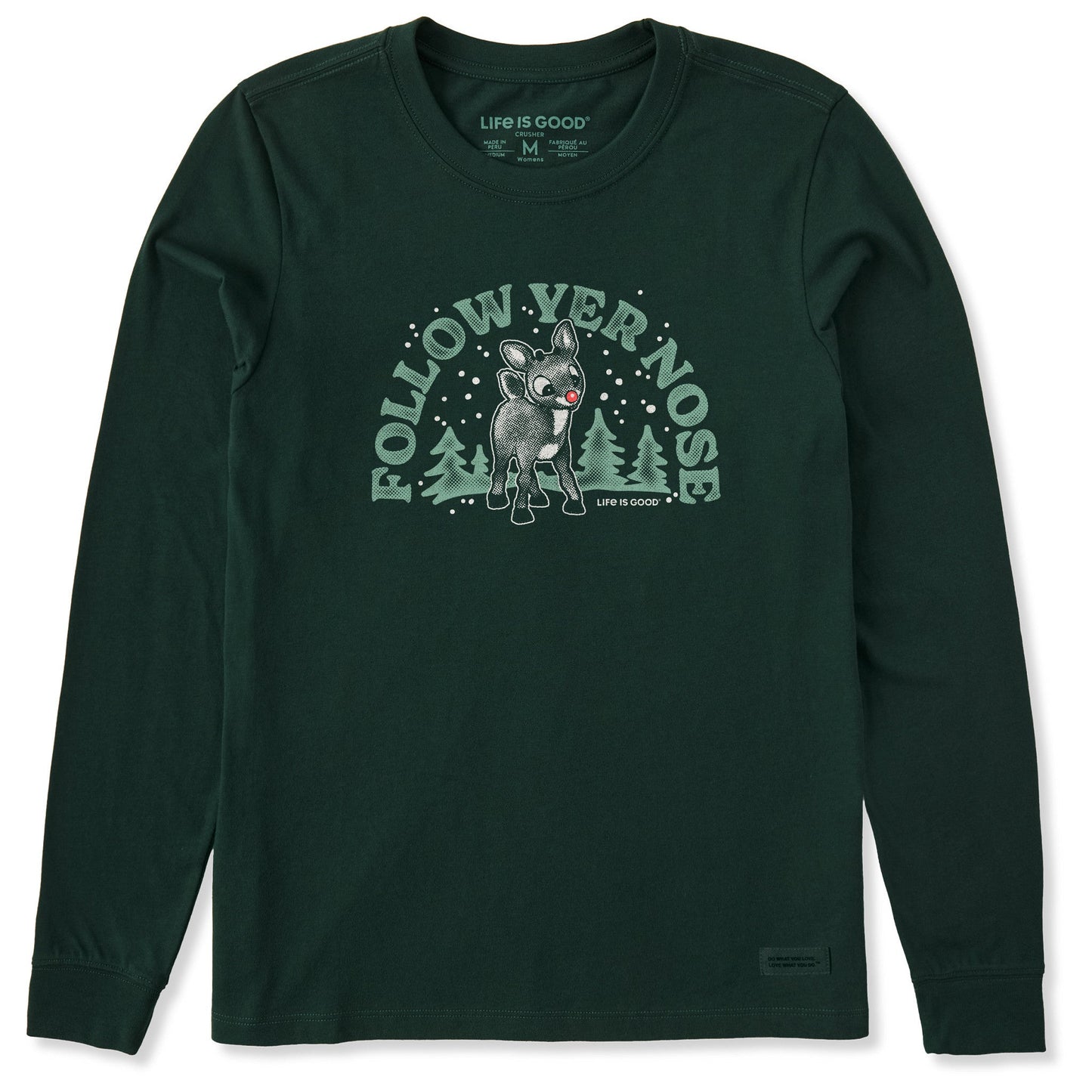 Women's Rudolph Follow Yer Nose Long Sleeve Crusher Tee