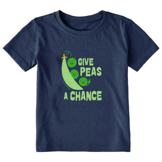 Toddler Give Peas a Chance Short Sleeve Crusher Tee