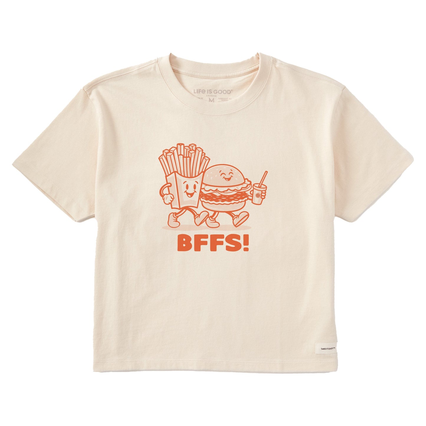 Women's Burger and Fries BFFs Short Sleeve Crusher Boxy Tee