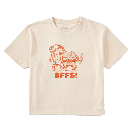 Women's Burger and Fries BFFs Short Sleeve Crusher Boxy Tee