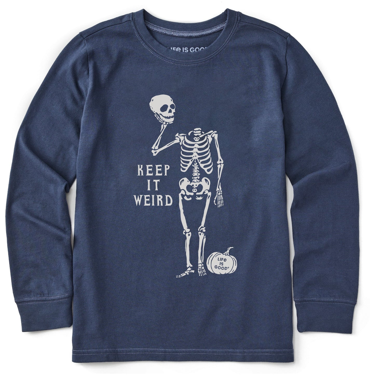 Kids Keep it Weird Skeleton Long Sleeve Crusher Tee