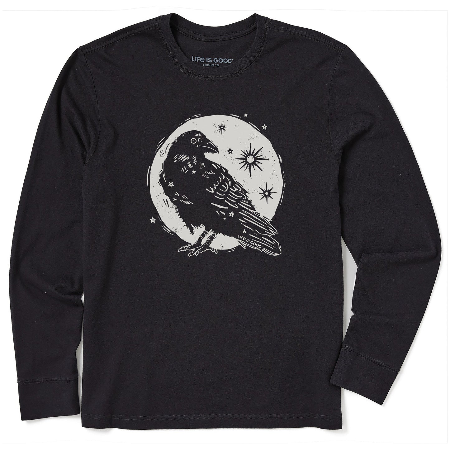 Men's Moonlit Crow Long Sleeve Crusher Tee