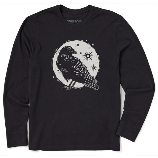 Men's Moonlit Crow Long Sleeve Crusher Tee