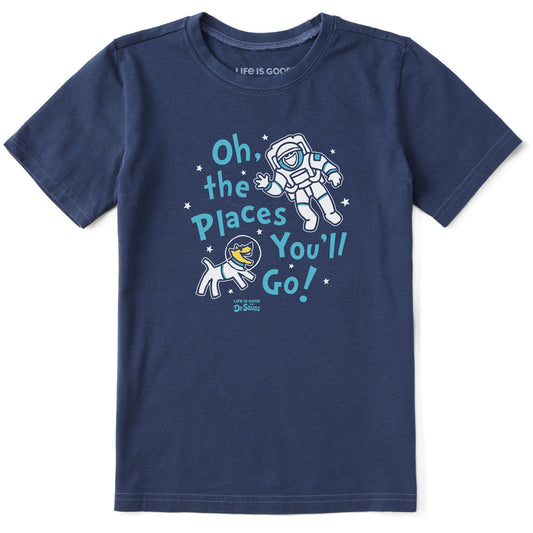 Kids Oh the Places You'll Go Space Short Sleeve Crusher Tee