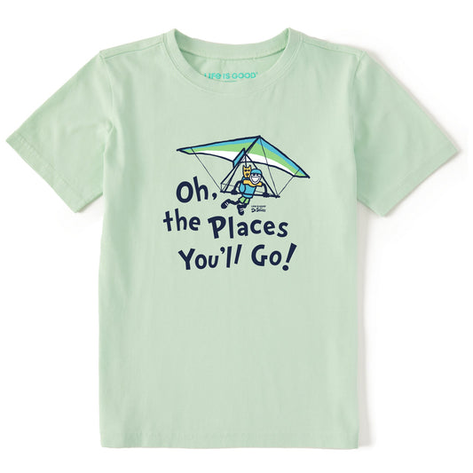 Kids Oh the Places You'll Go Hang Gliding Short Sleeve Crusher Tee