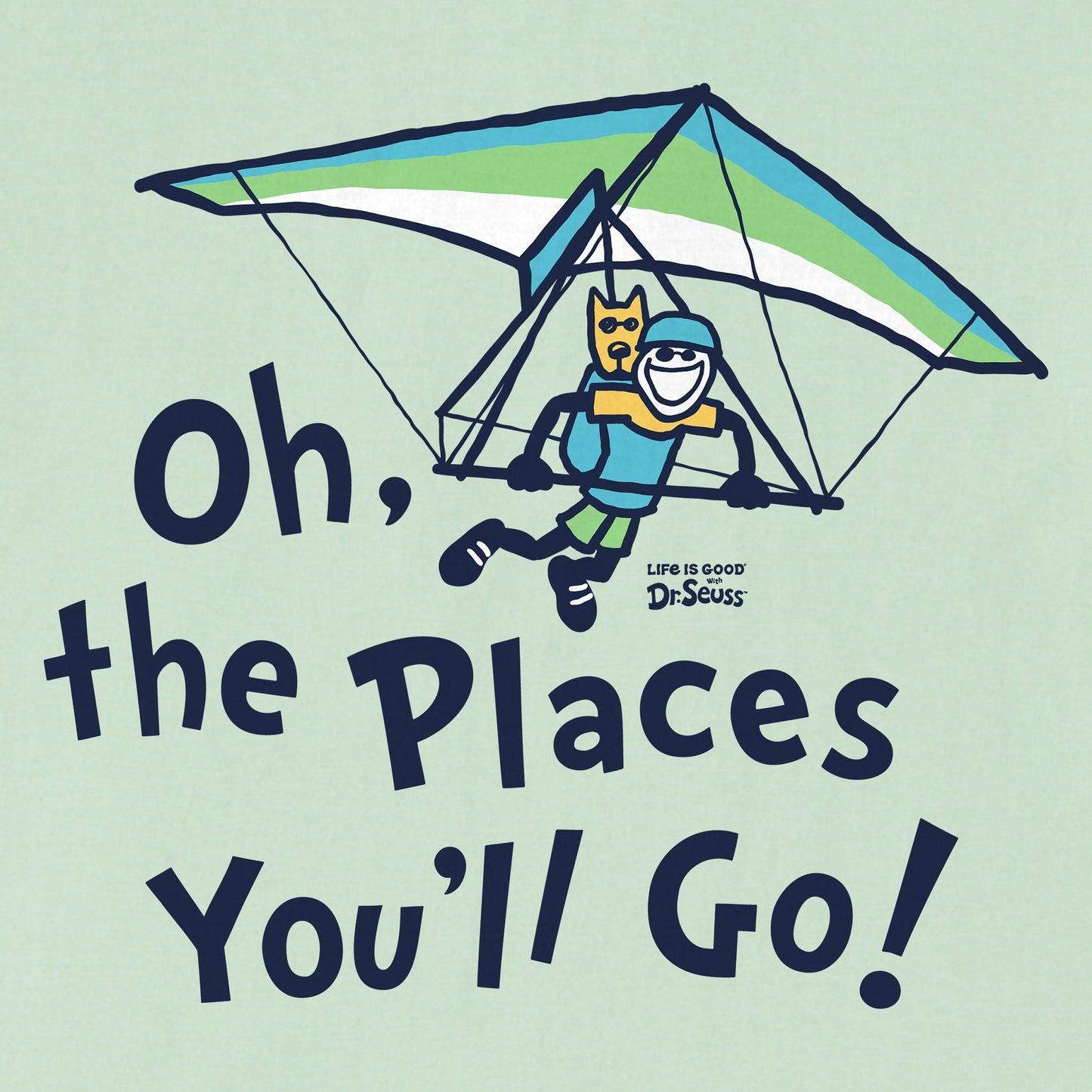 Kids Oh the Places You'll Go Hang Gliding Short Sleeve Crusher Tee