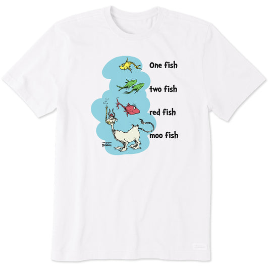 Men's One Fish Two Fish Red Fish Moo Fish Short Sleeve Tee