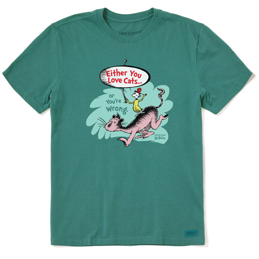Men's Dr. Seuss Cat Love Short Sleeve Crusher Tee