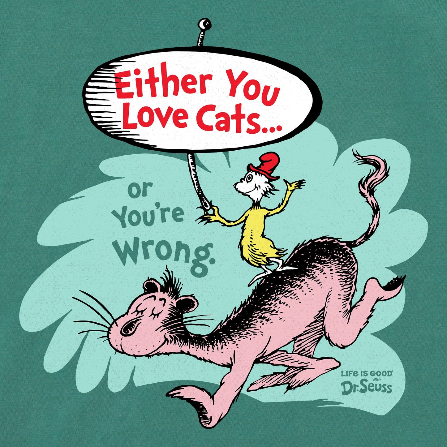 Men's Dr. Seuss Cat Love Short Sleeve Crusher Tee