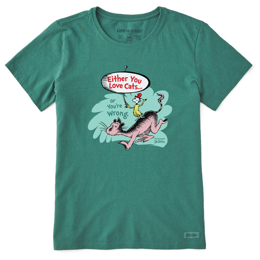 Women's Dr. Seuss Cat Love Short Sleeve Crusher Tee