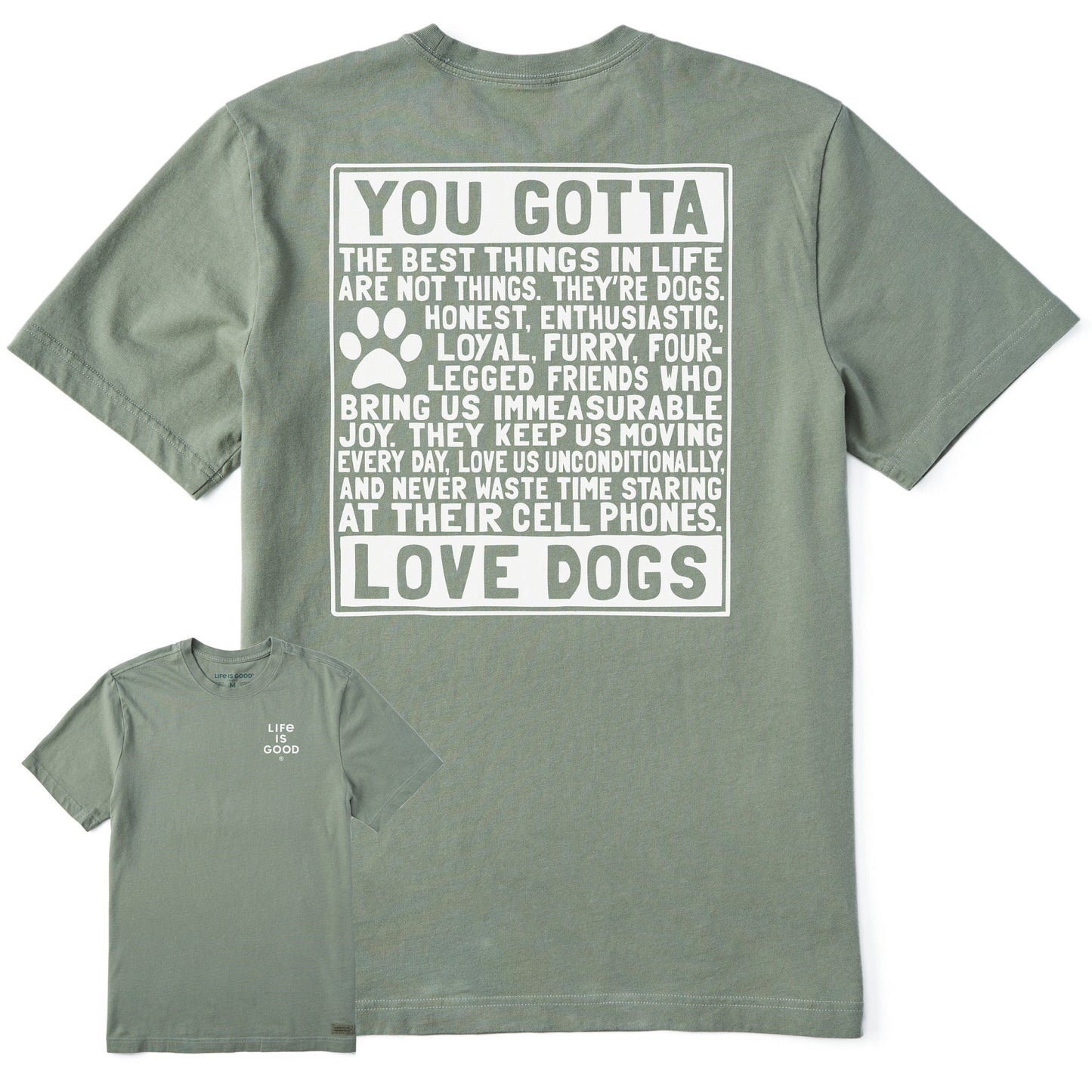 Men's Berts Dog Manifesto Short Sleeve Crusher Tee