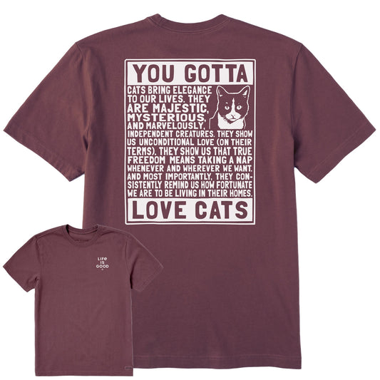 Men's Berts Cat Manifesto Short Sleeve Crusher Tee