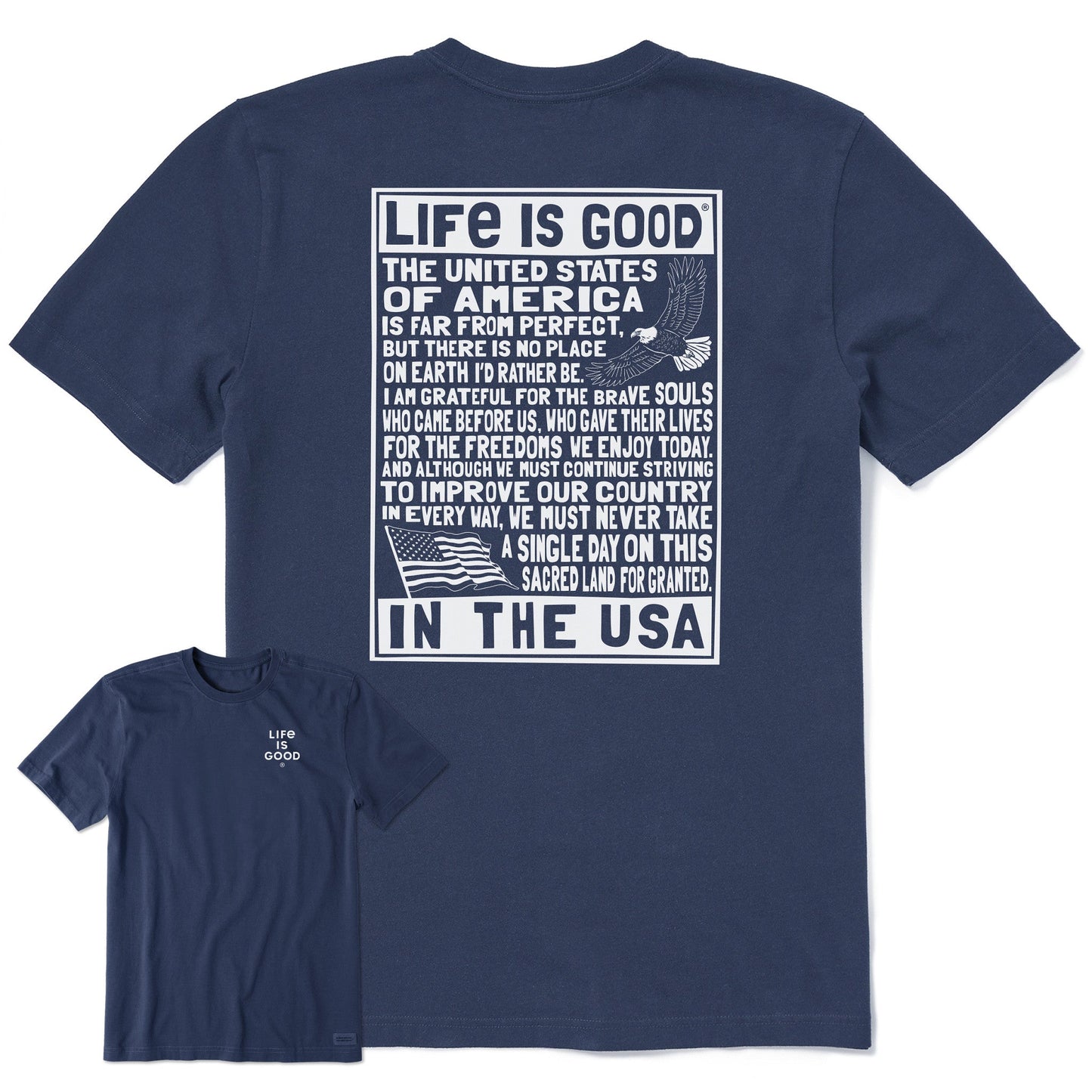 Men's Bert's USA Manifesto Short Sleeve Crusher Tee