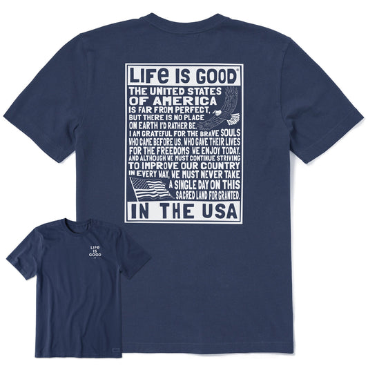 Men's Bert's USA Manifesto Short Sleeve Crusher Tee