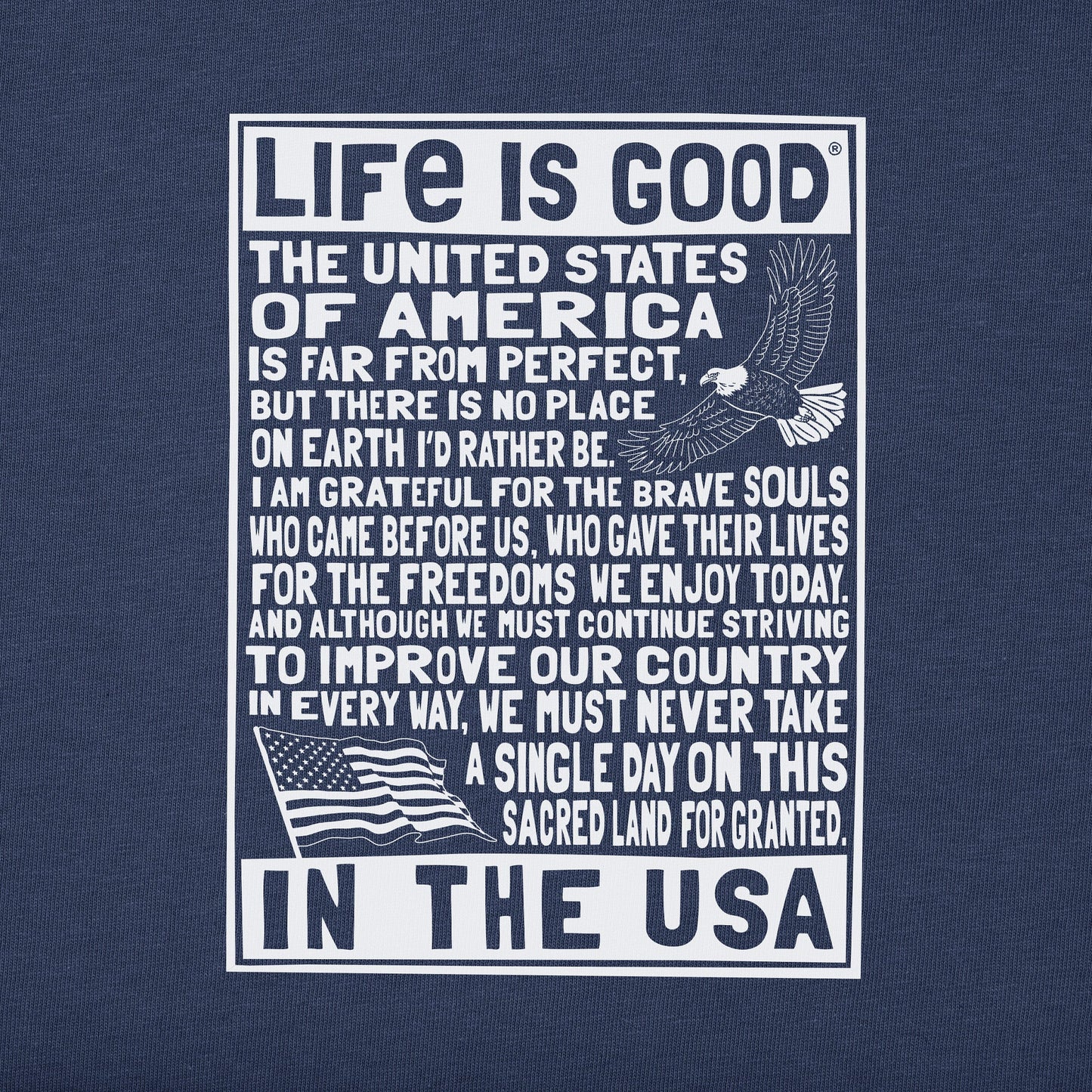 Men's Bert's USA Manifesto Short Sleeve Crusher Tee