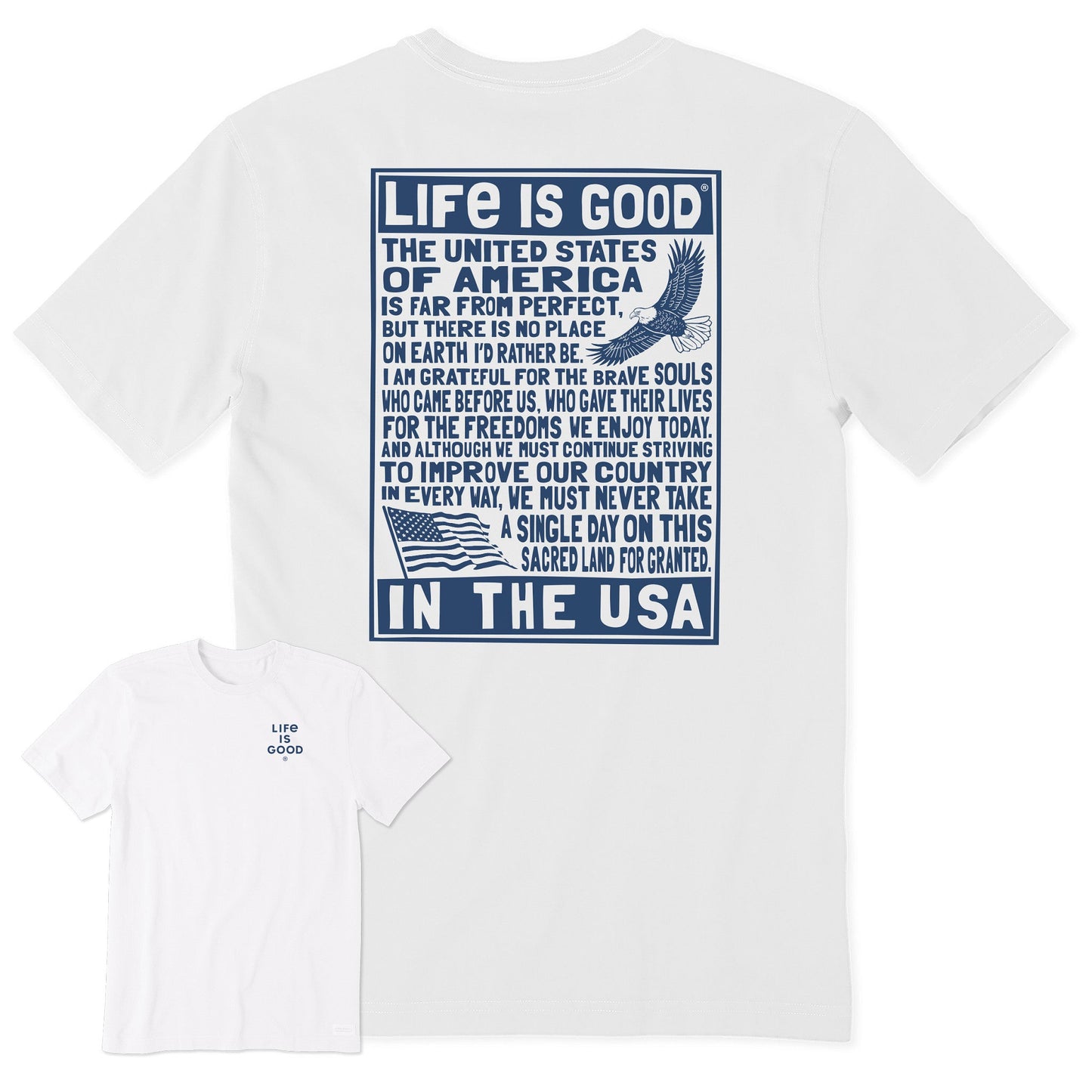 Men's Bert's USA Manifesto Short Sleeve Crusher Tee