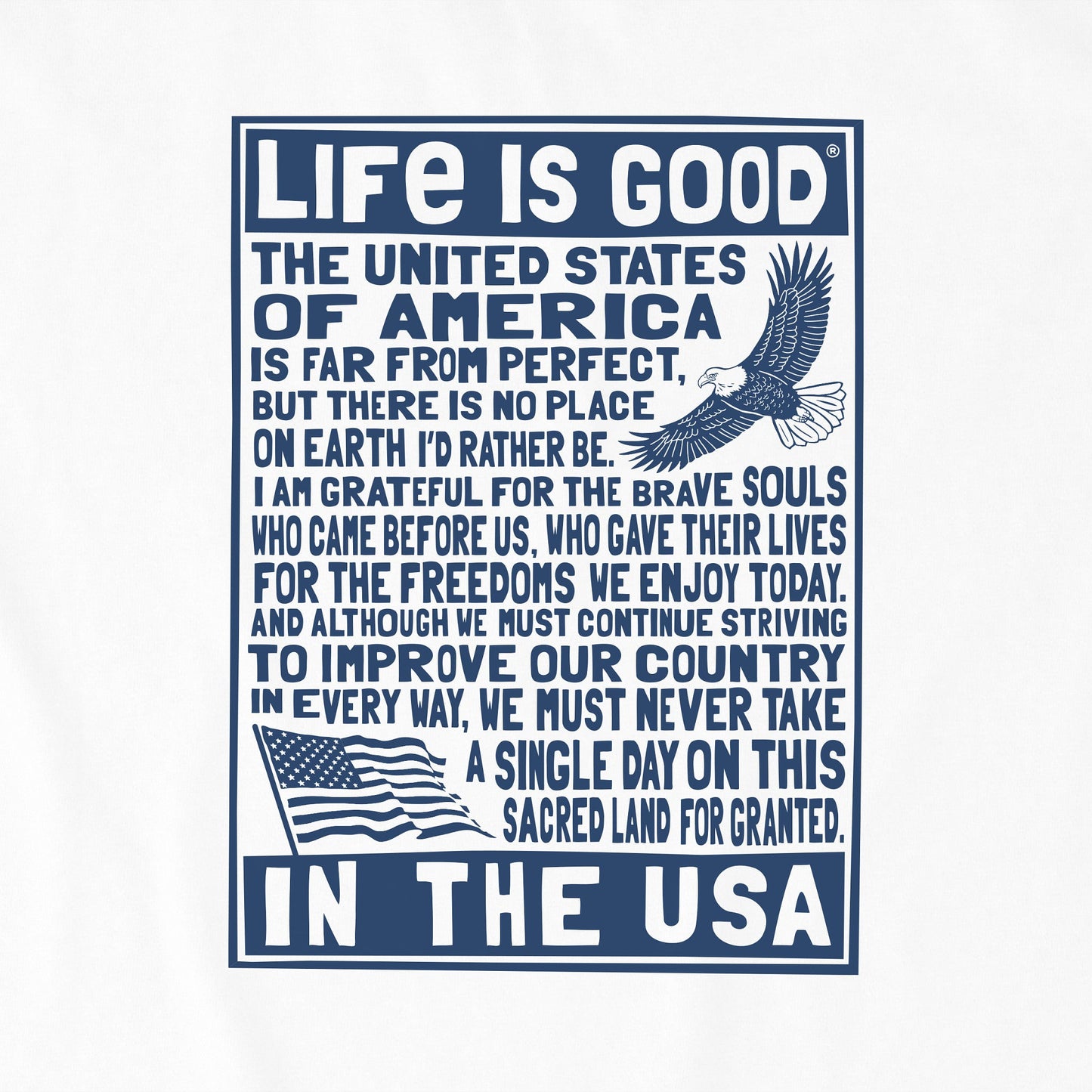 Men's Bert's USA Manifesto Short Sleeve Crusher Tee