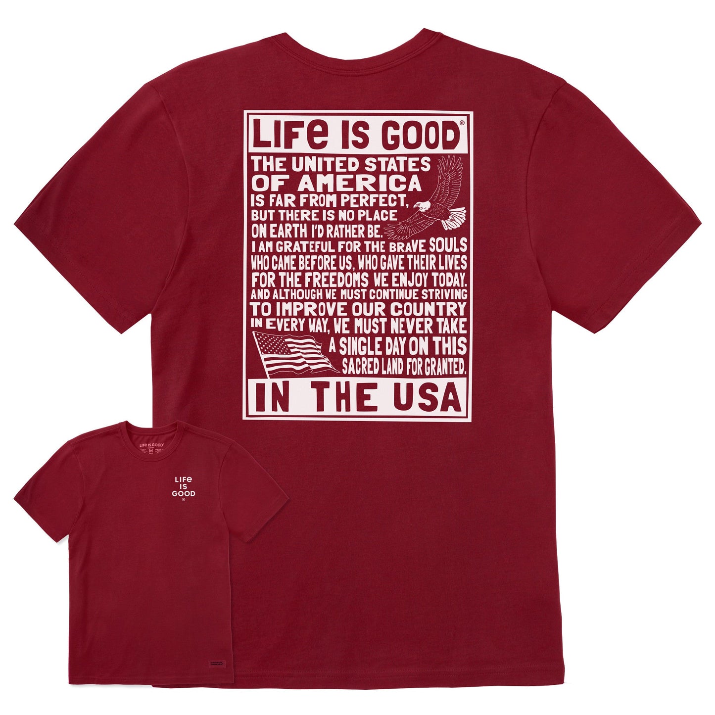 Men's Bert's USA Manifesto Short Sleeve Crusher Tee