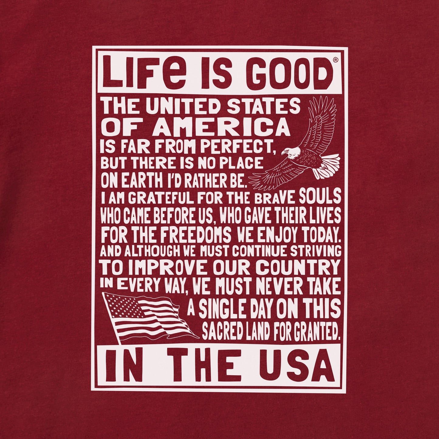 Men's Bert's USA Manifesto Short Sleeve Crusher Tee