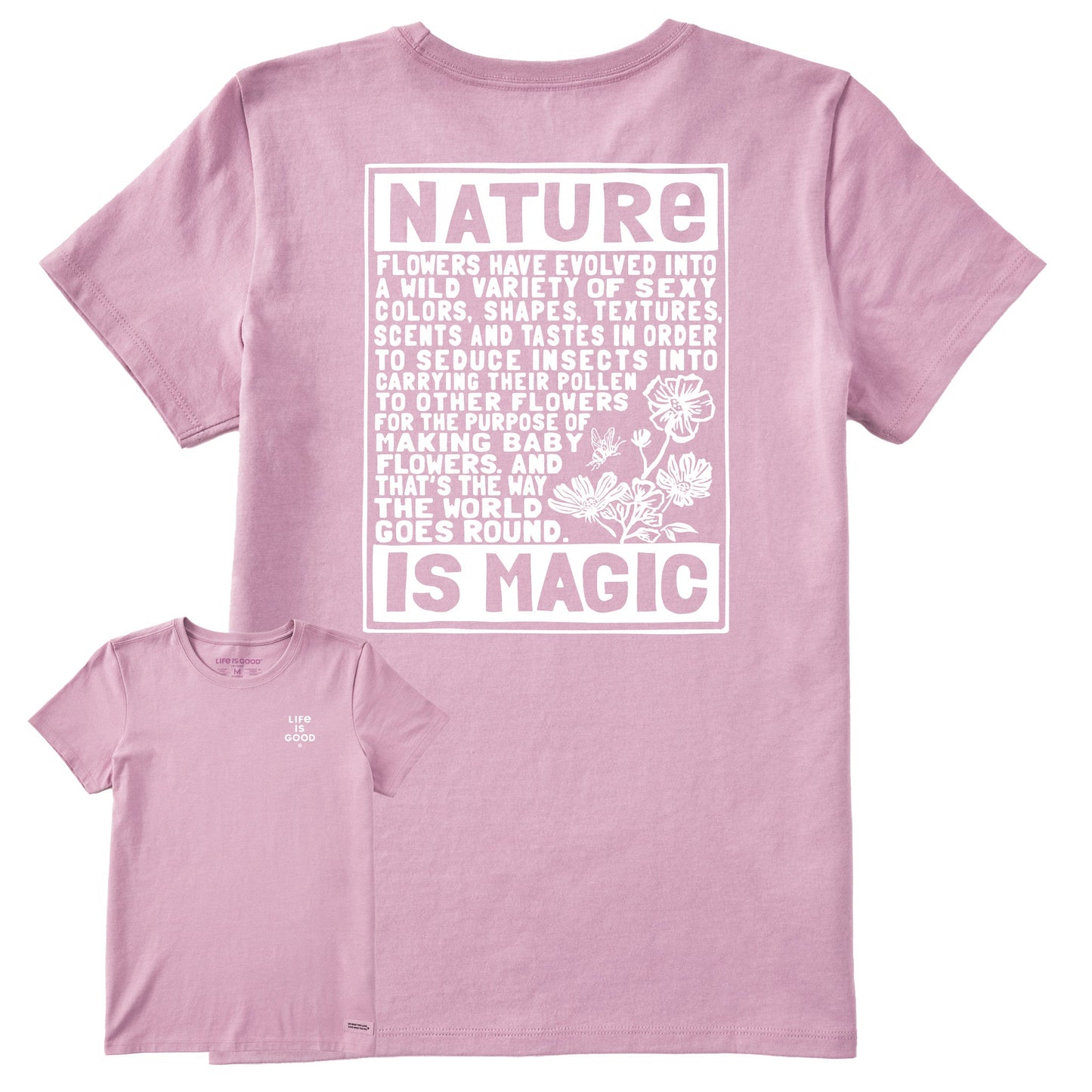 Women's Berts Flowers Manifesto Short Sleeve Crusher Tee