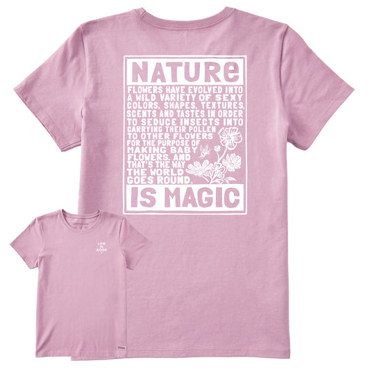 Women's Berts Flowers Manifesto Short Sleeve Crusher Tee