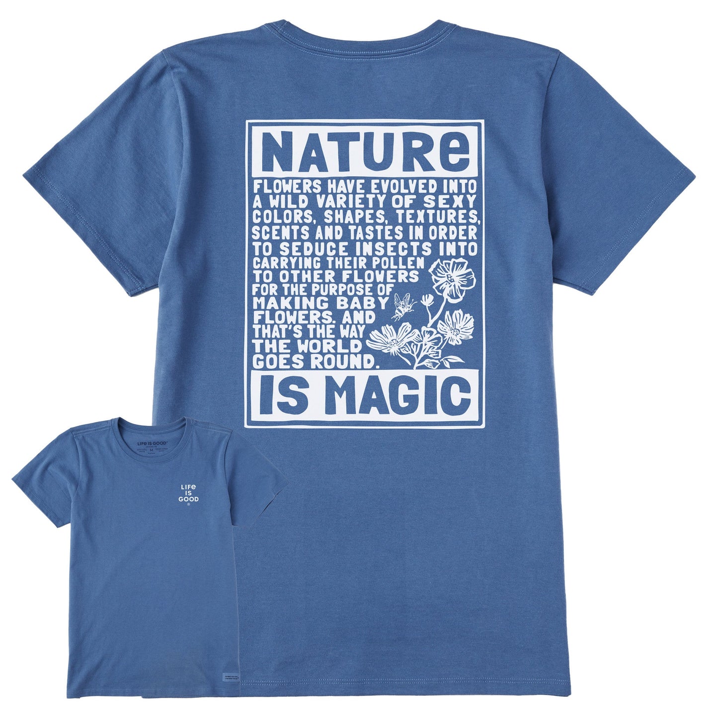 Women's Berts Flowers Manifesto Short Sleeve Crusher Tee