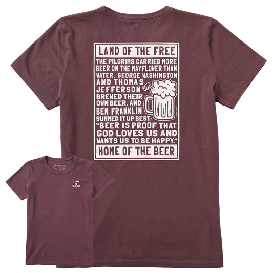 Women's Berts Beer Manifesto Short Sleeve Crusher Tee