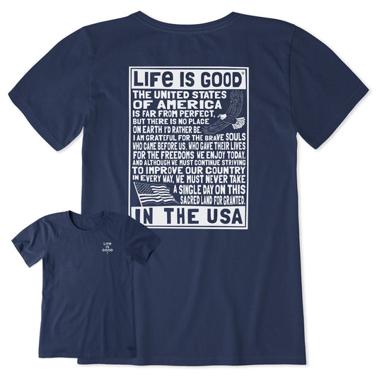 Women's Bert's USA Manifesto Short Sleeve Crusher Tee