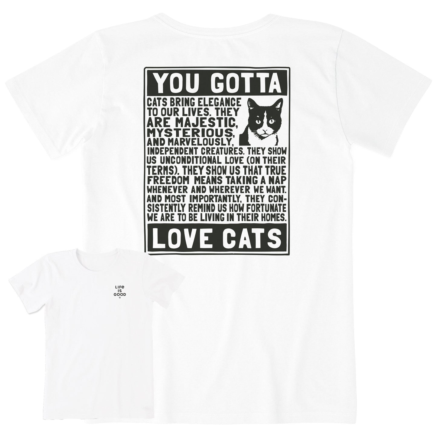 Women's Berts Cat Manifesto Short Sleeve Crusher Tee