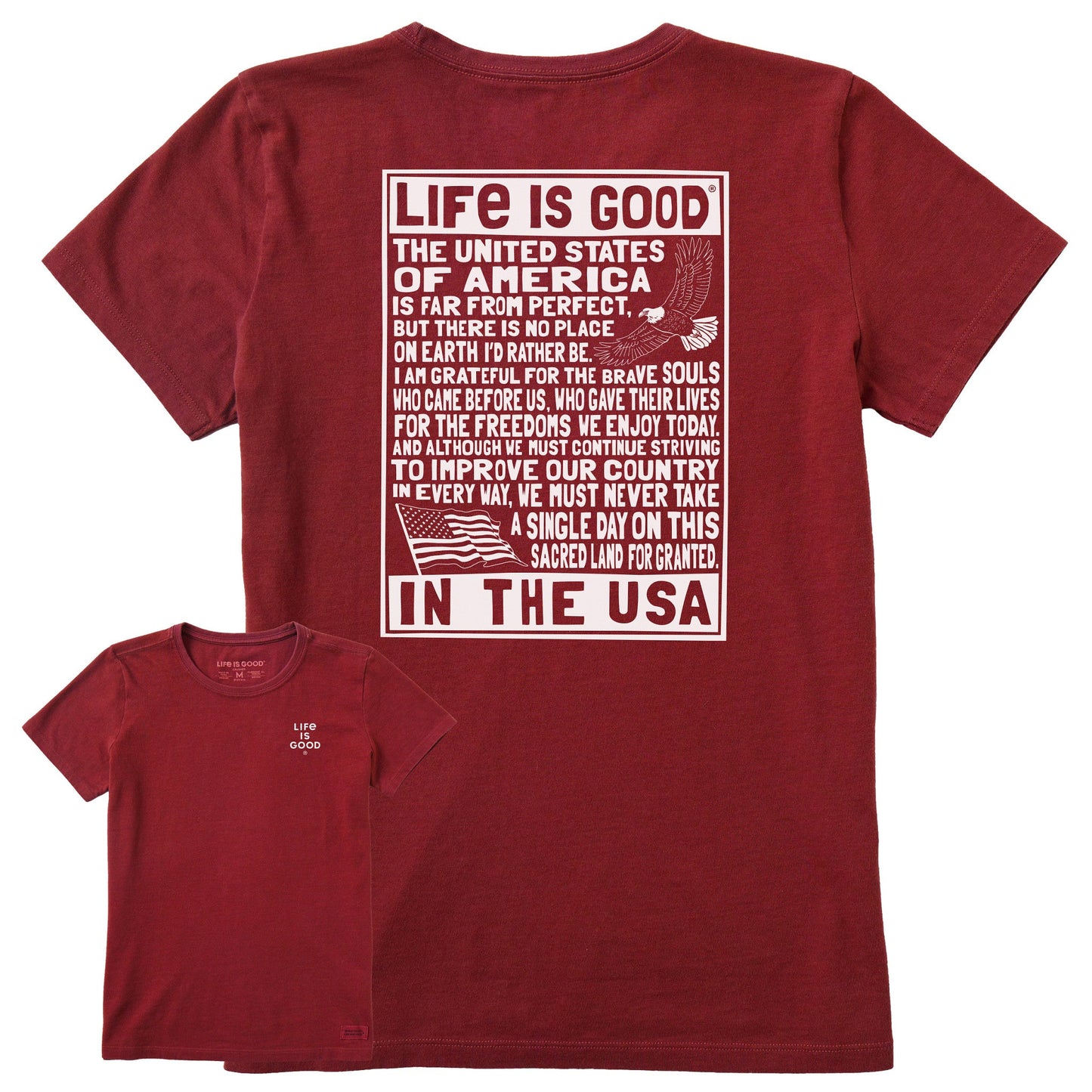 Women's Bert's USA Manifesto Short Sleeve Crusher Tee