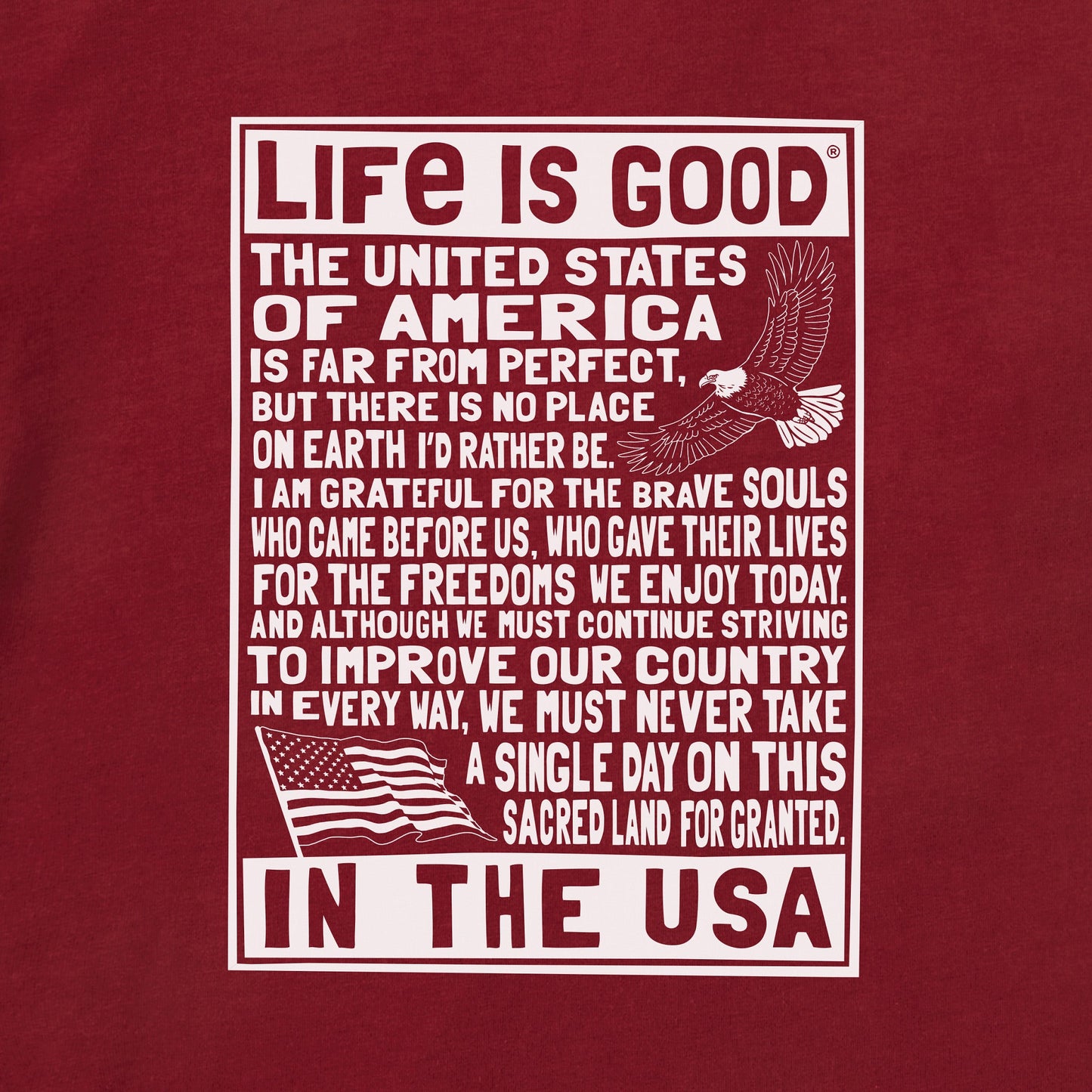 Women's Bert's USA Manifesto Short Sleeve Crusher Tee