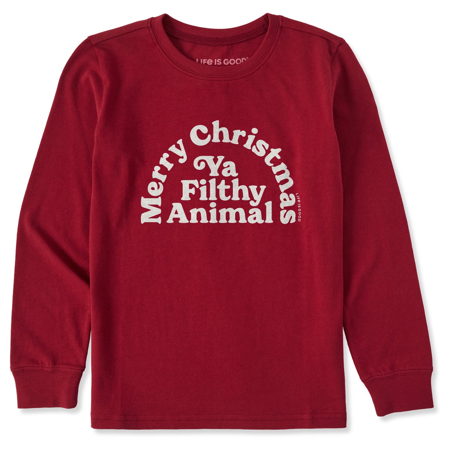 Kids Merry Christmas Ya Filthy Animal Long Sleeve Crusher Tee