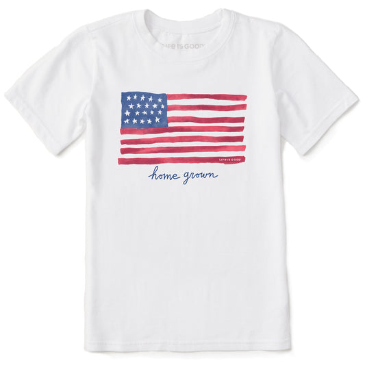 Kids Home Grown Flag Short Sleeve Crusher Tee