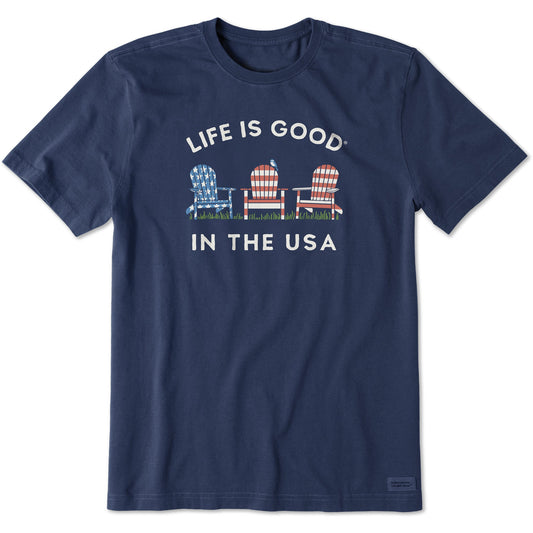Men's Life is Good in the USA Adirondacks Short Sleeve Tee