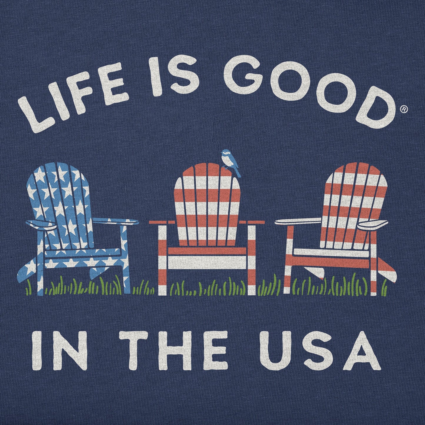 Men's Life is Good in the USA Adirondacks Short Sleeve Tee
