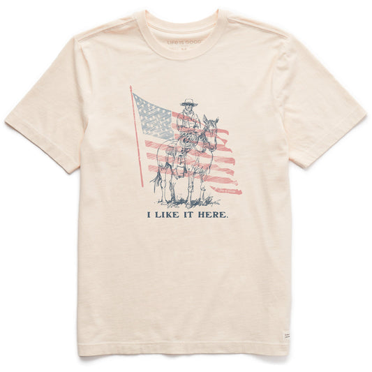 Men's I Like It Here Cowboy Short Sleeve Crusher Tee