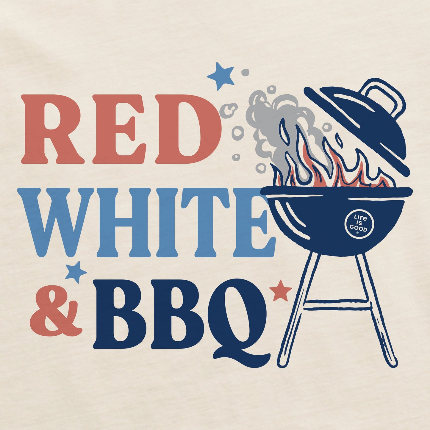 Men's Red White and BBQ Short Sleeve Crusher Tee