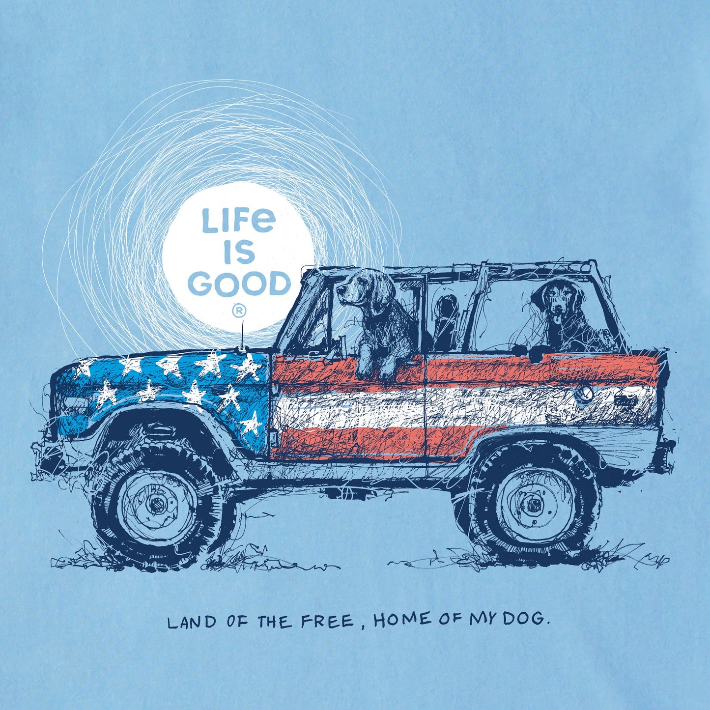 Men's Land of the Free, Home of My Dog Short Sleeve Tee