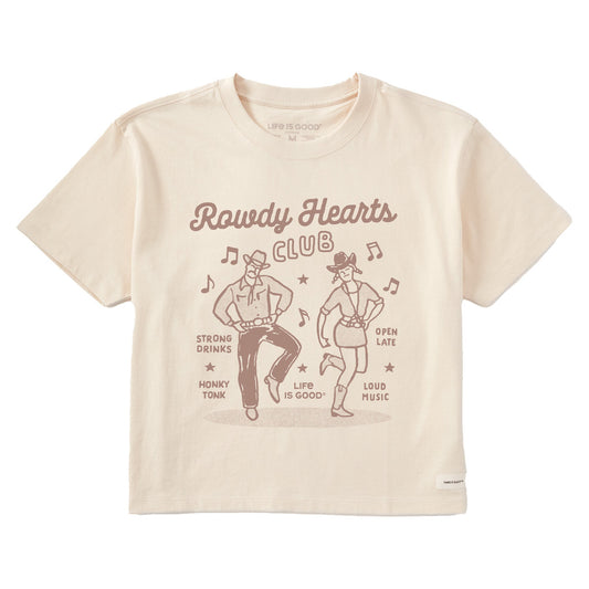 Women's Rowdy Hearts Club Short Sleeve Crusher Boxy Tee