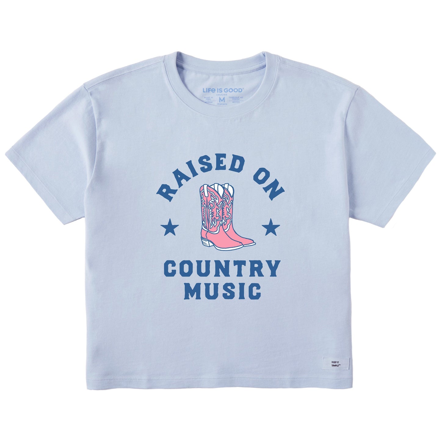 Women's Raised on Country Music Short Sleeve Crusher Boxy Tee
