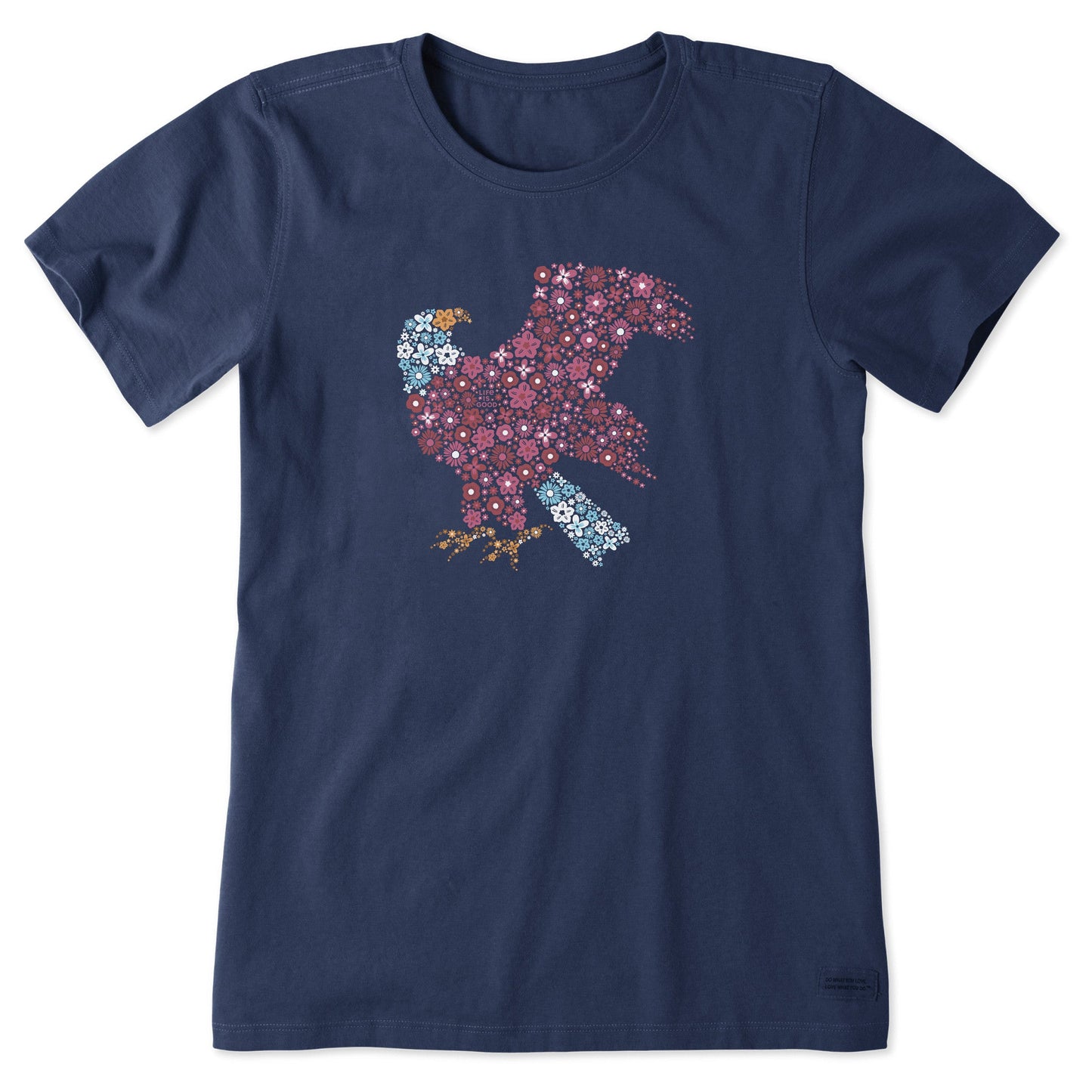 Women's Floral Bald Eagle Short Sleeve Tee