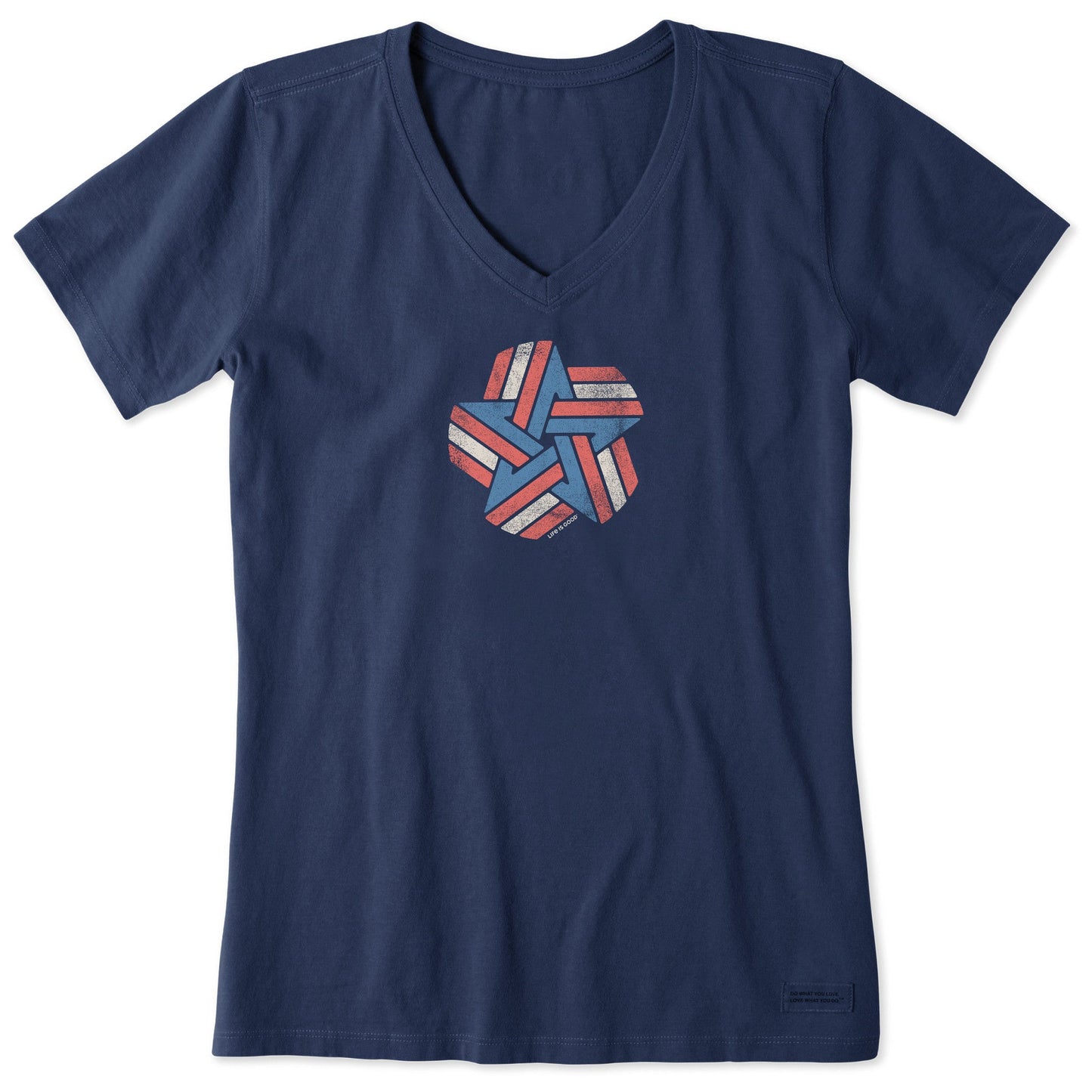 Women's Spangled Star Short Sleeve Vee