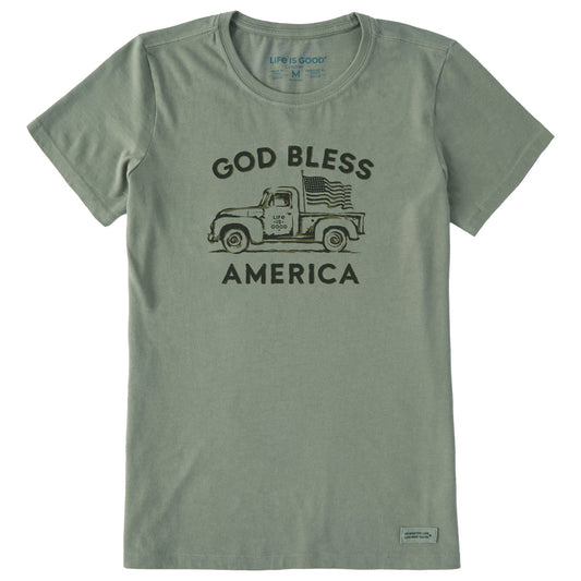 Women's God Bless American Trucks Short Sleeve Crusher Tee