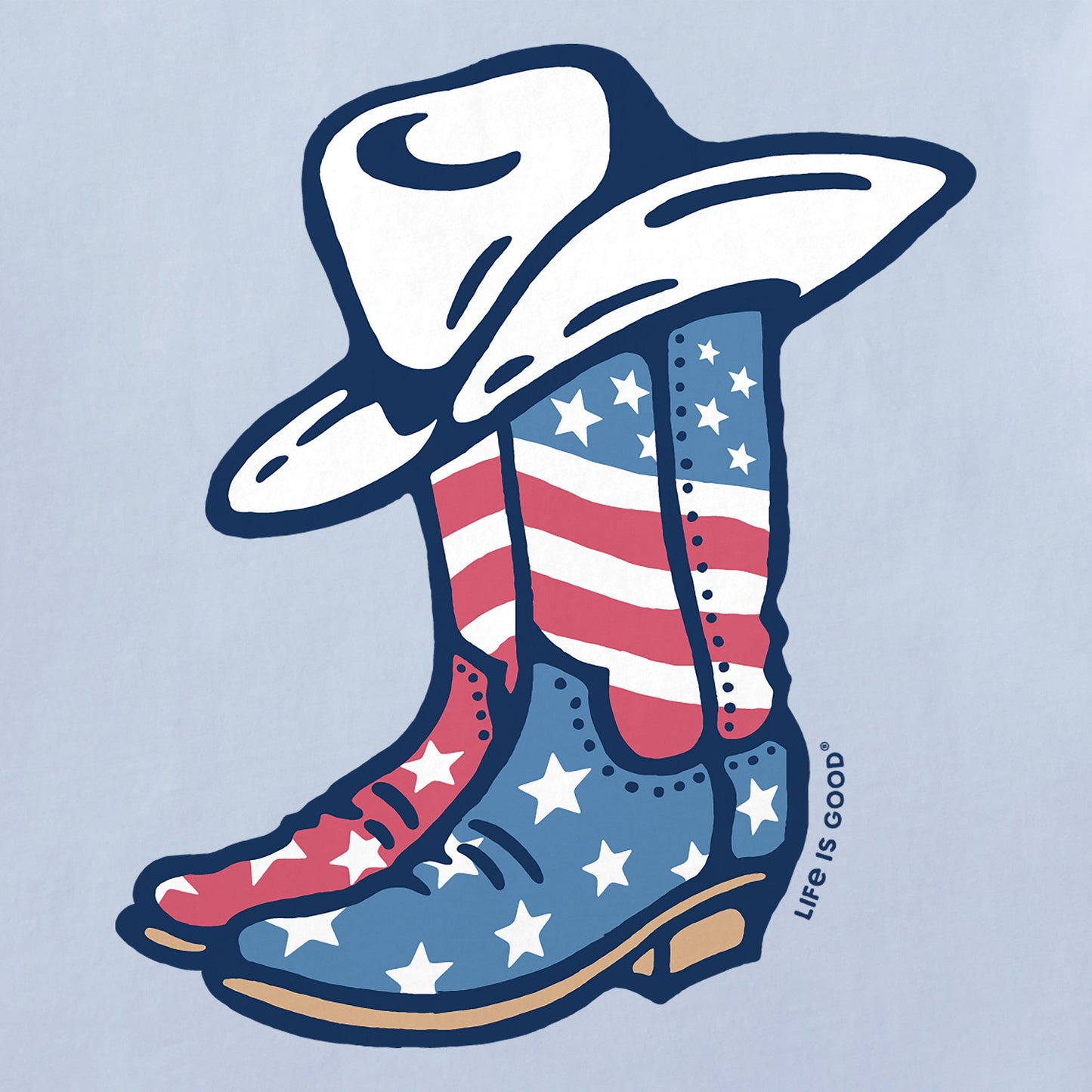 Women's USA Flag Cowboy Boots Short Sleeve Crusher Tee