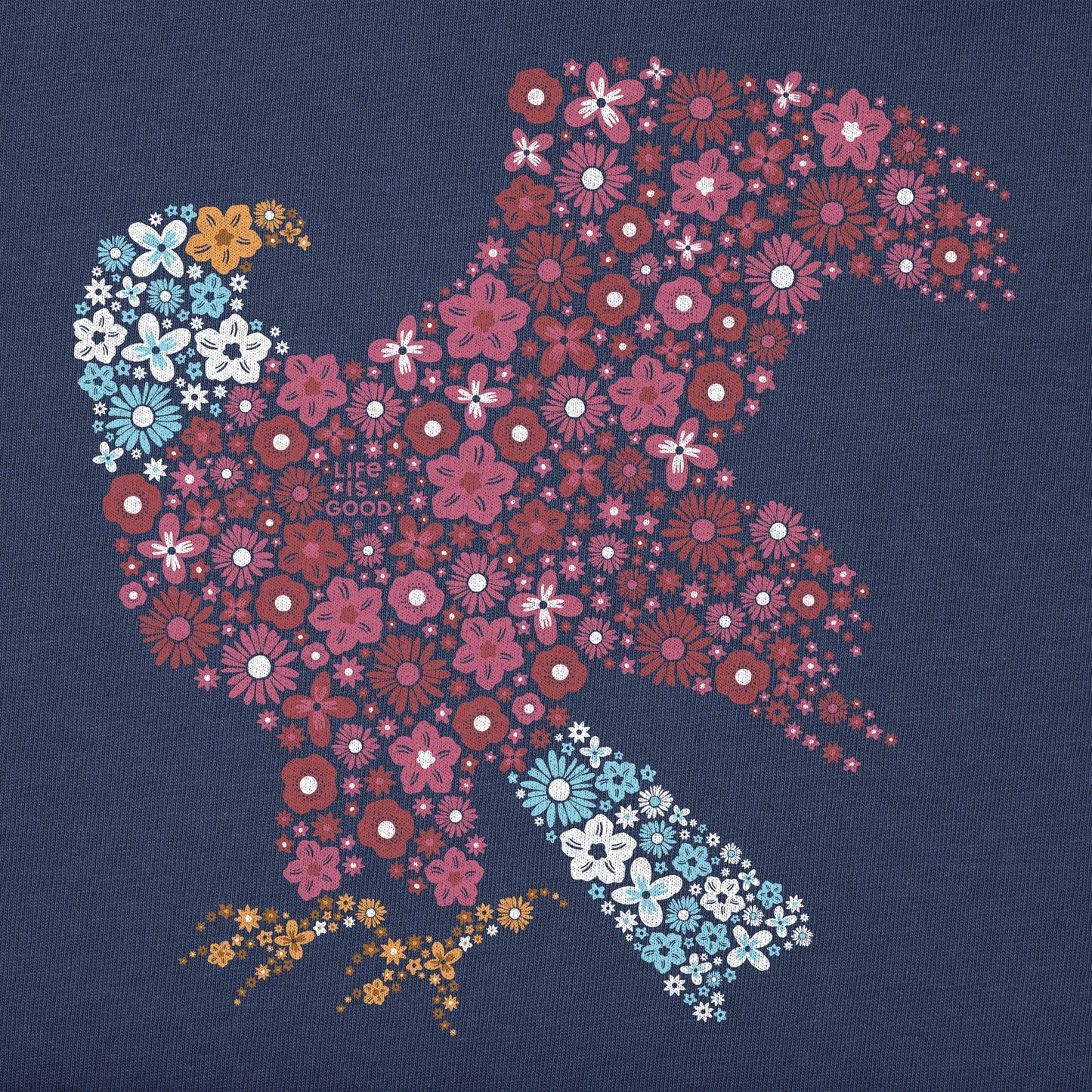 Women's Floral Bald Eagle Short Sleeve Tee