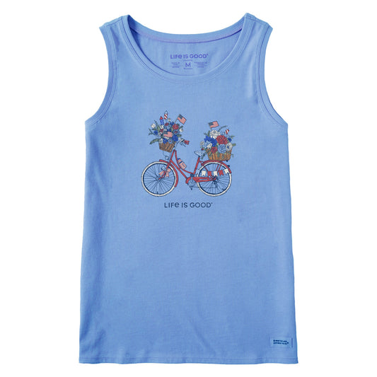 Women's USA Flower Bike Crusher Tank
