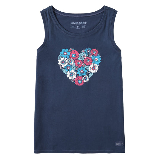 Women's American Flower Heart Crusher Tank